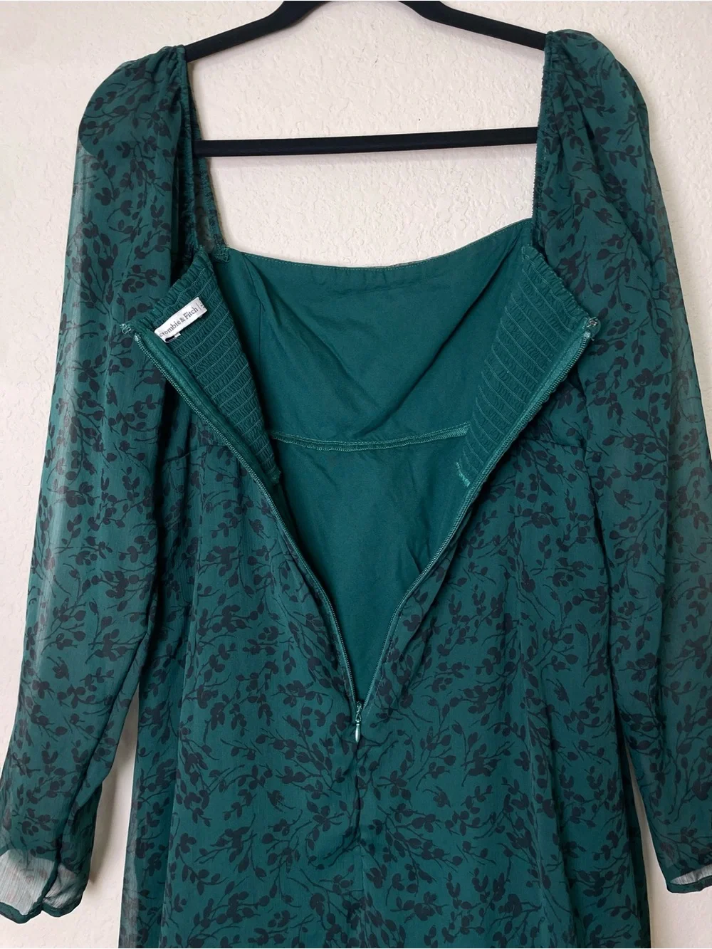 Abercrombie & Fitch Women's Black/Green Maxi Dress- Whimsy Goth
